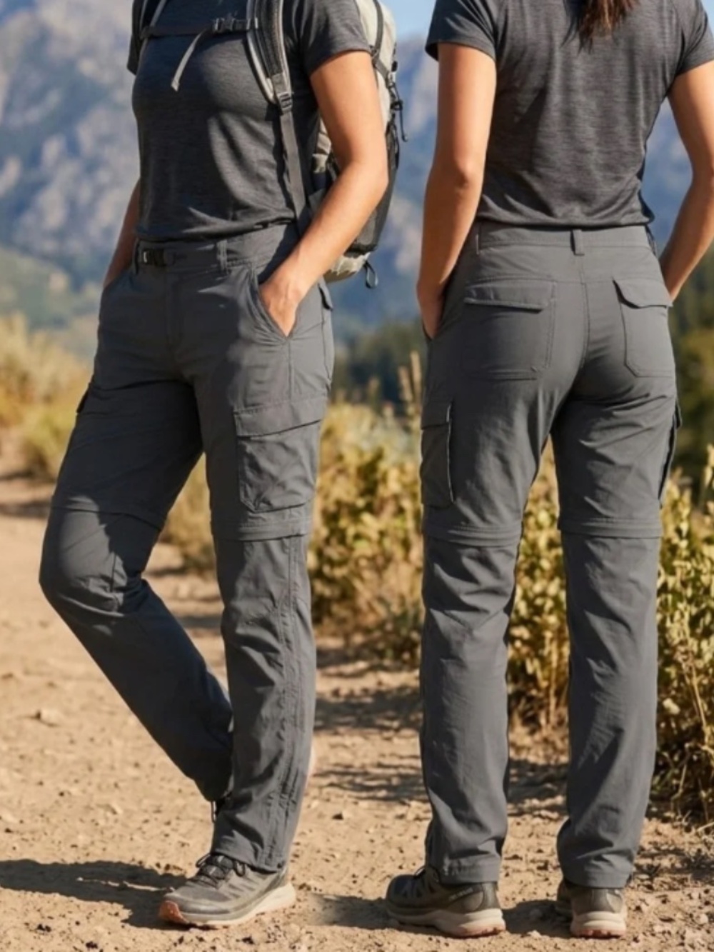 REI Sahara Women's Cargo Convertible Pants Women's 6P Dark Gray